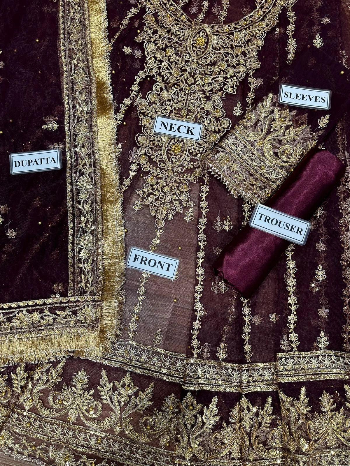 Asim Jofa Unstitched Net Frok Collection