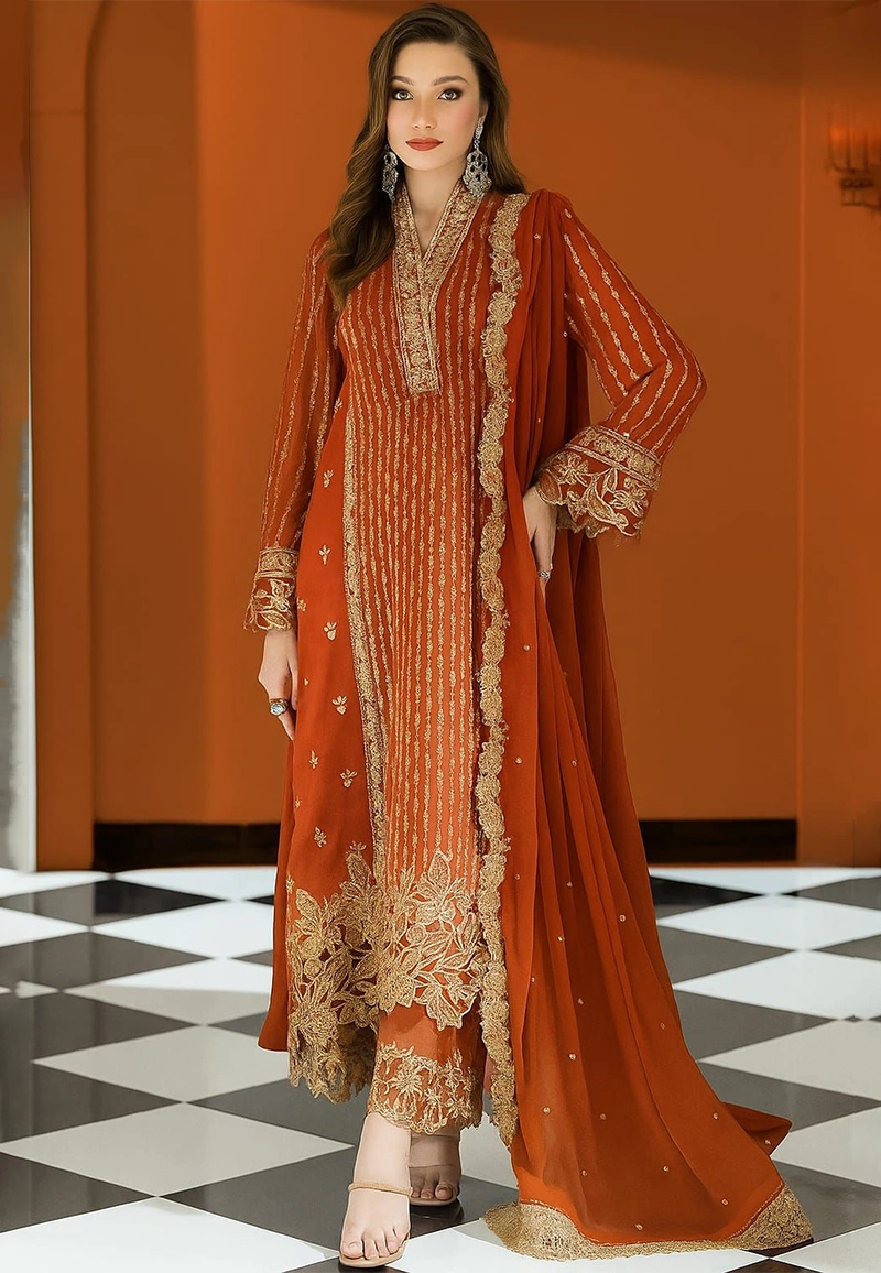 Azure Unstitch Chiffon Collection