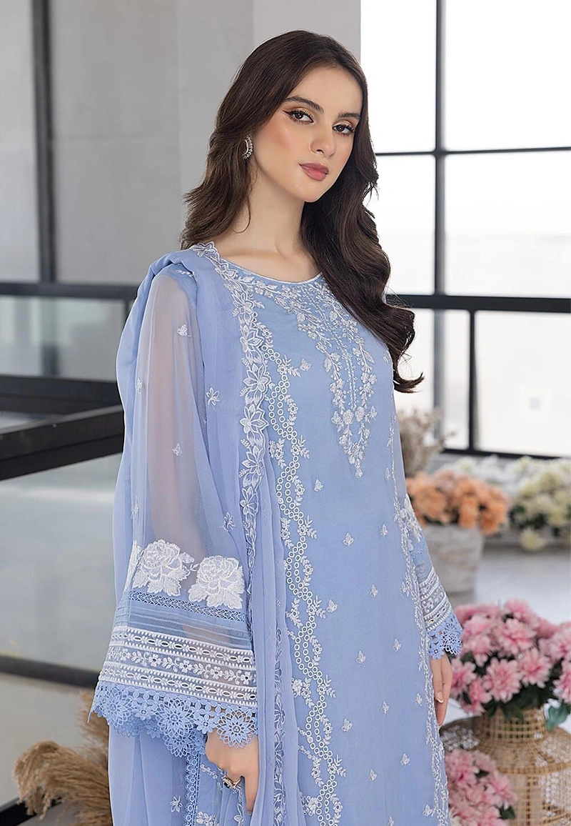 Azure Unstitch Organza Collection