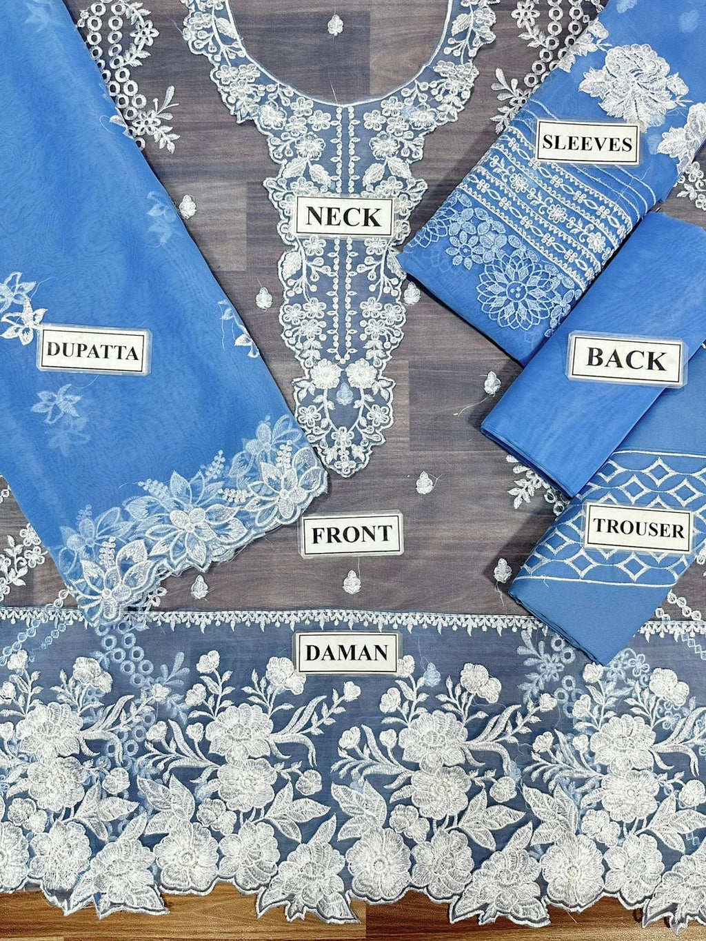 Azure Unstitch Organza Collection