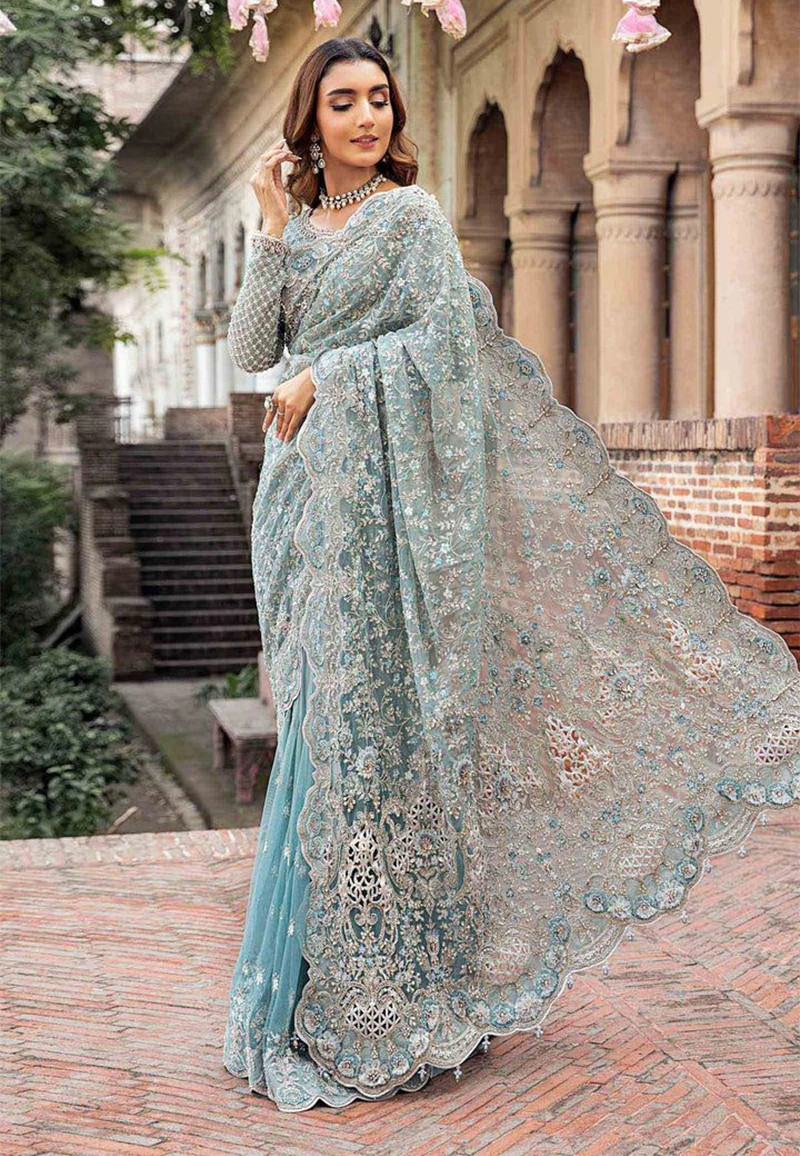 Maria B Unstitch Net Saree Collection