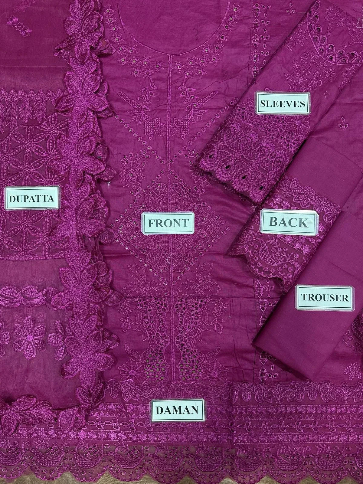 Qalamkar Unstitch Chikenkari Collection