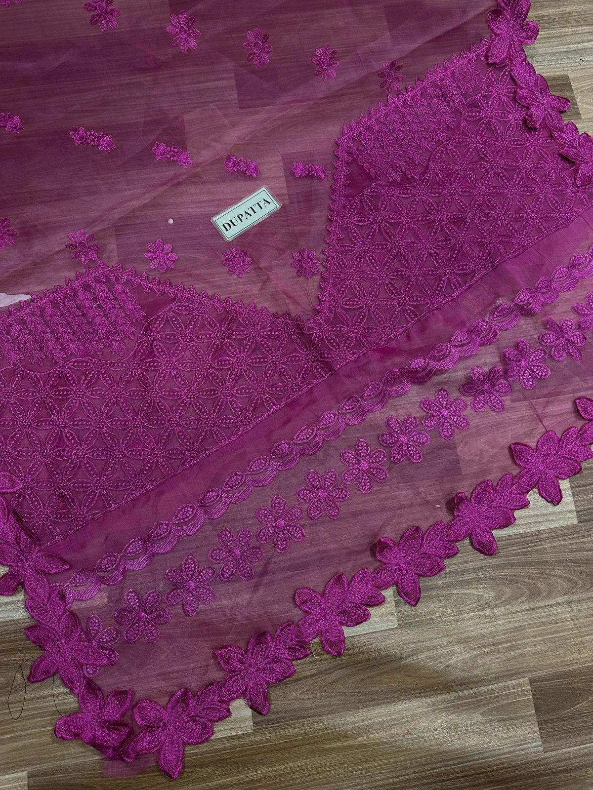 Qalamkar Unstitch Chikenkari Collection