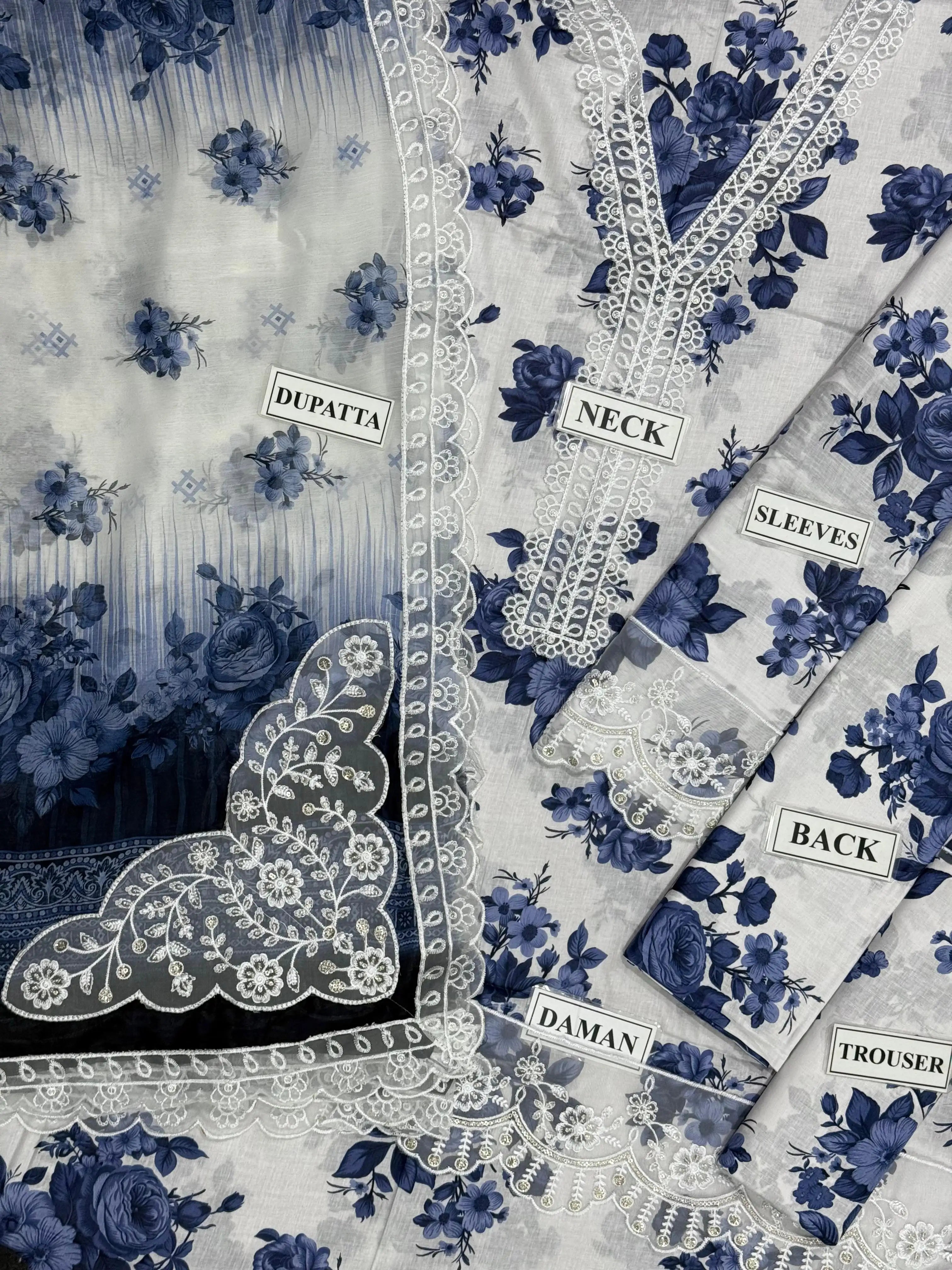 Zavi Collection Presents Luxury Blue Lawn Collection